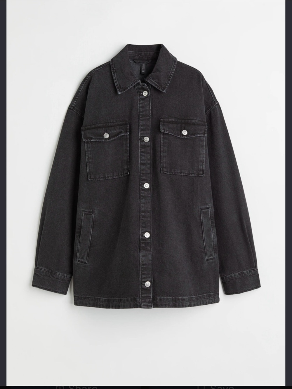 Divided Black Button-Front Shirt Jacket - Picture 4 of 6